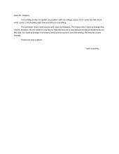 Complaint letter about a problem with a college course
