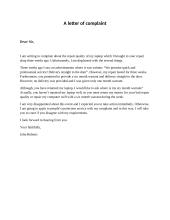 Letter: complaint letter about a laptop