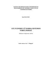 Atlyginimo už darbą sistemos tobulinimas. Referatas