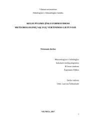 Kelio pylimo įšalo formavimosi meteorologinių sąlygų vertinimas Lietuvoje 2 puslapis