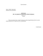 Prašymas atleisti nuo kūno kultūros pamokų