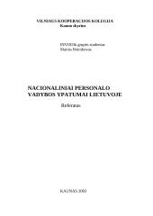 Nacionaliniai personalo vadybos ypatumai Lietuvoje