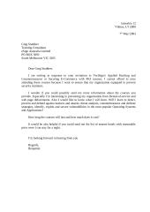 Formal letter for courses