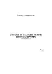 Žmogaus bei valstybės teisinis bendradarbiavimas 12 puslapis