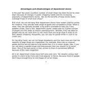 Advantages and disadvantages of department stores