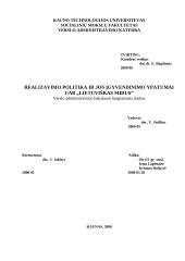Realizavimo politika ir jos įgyvendinimo ypatumai UAB „Lietuviškas midus”