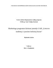 Marketingo programos kūrimas įmonėje UAB „Lietuvos studentų ir jaunimo kelionių biuras“
