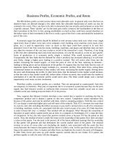 Business Profits, Economic Profits, and Rents