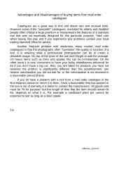  Advantages and disadvantages of buying items from mail order catalogues