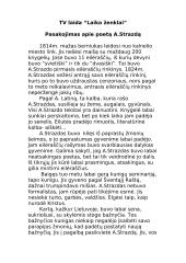 Pasakojimas apie poetą A.Strazdą