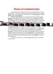 Means of Communication