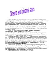 Cinema and cinema stars