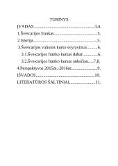 Šveicarijos franko kurso perspektyvos 