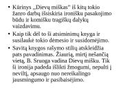 Ironija Balio Sruogos kūrinyje „Dievų miškas” 2 puslapis