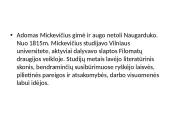 Adomo Mickevičiaus gyvenimo ir kūrybos bruožai 2 puslapis