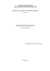 Ekonometrijos darbas