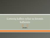 Lietuvių kalbos ryšiai su kitomis kalbomis 