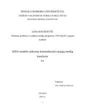 AIDA modelio taikymas komunikacijai naujųjų medijų kanaluose