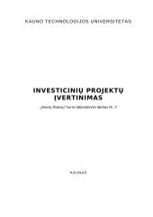 Investicinių projektų įvertinimas