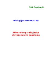Mineralinių trąšų įtaka dirvožemiui bei augalams