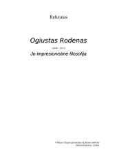 Ogiustas Rodenas. Jo impresionistinė filosofija