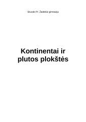 Kontinentai ir plutos plokštės
