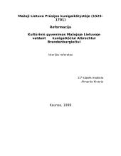 Kultūrinis gyvenimas Mažojoje Lietuvoje valdant kunigaikščiui Albrechtui Brandenburgiečiui 6 puslapis