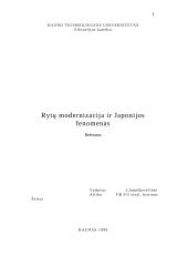 Rytų modernizacija ir Japonijos fenomenas 1 puslapis