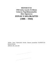Jonas Vailokaitis (1886 – 1944) 1 puslapis