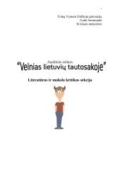 "Velnias lietuvių tautosakoje" 1 puslapis