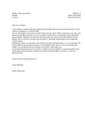 Letter of complain about a mobile phone