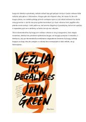 John Green Recenzija “Vėžliai iki begalybės” 2 puslapis