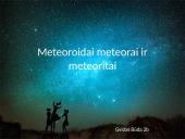 Meteoroidai, meteorai ir meteoritai