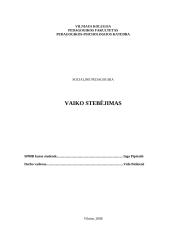 Vaiko stebėjimas