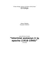 “Istoriniai asmenys ir jų epocha (1918-1940)” recenzija