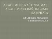 Akademinis raštingumas. Samprata