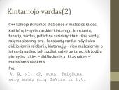 Kintamieji. Priskyrimo sakinys 4 puslapis