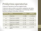 Kintamieji. Priskyrimo sakinys 8 puslapis