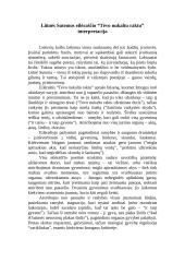 Liūnės Sutemos eilėraščio “Tėvo nukaltu raktu” interpretacija