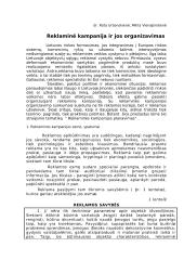 Reklaminė kampanija ir jos organizavimas