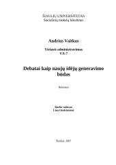 Debatai kaip naujų idėjų generavimo būdas