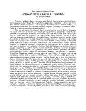 Lietuvos šlovės šaltinis – praeitis?