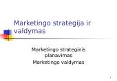 Marketingo strategija ir valdymas 1 puslapis