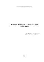 Lietuvos bankų siūlomi bankiniai produktai