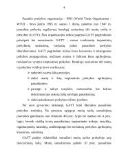 Pasaulio Prekybos Organizacija - principai, veikla ir Lietuvos narystė 4 puslapis