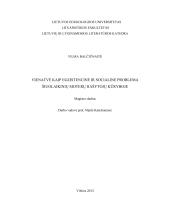Vienatvė kaip egzistencinė ir socialinė problema šiuolaikinių moterų rašytojų kūryboje