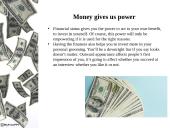 What problems does money cause and solve in our society? 2 puslapis