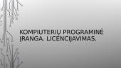 Kompiuterių programinė įranga. Licencijavimas