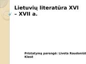 Lietuvių literatūra XVI – XVII a.