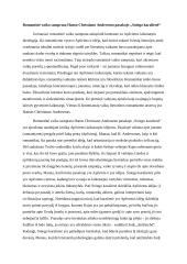 Romantinė vaiko samprata Hanso Christiano Anderseno pasakoje „Sniego karalienė“